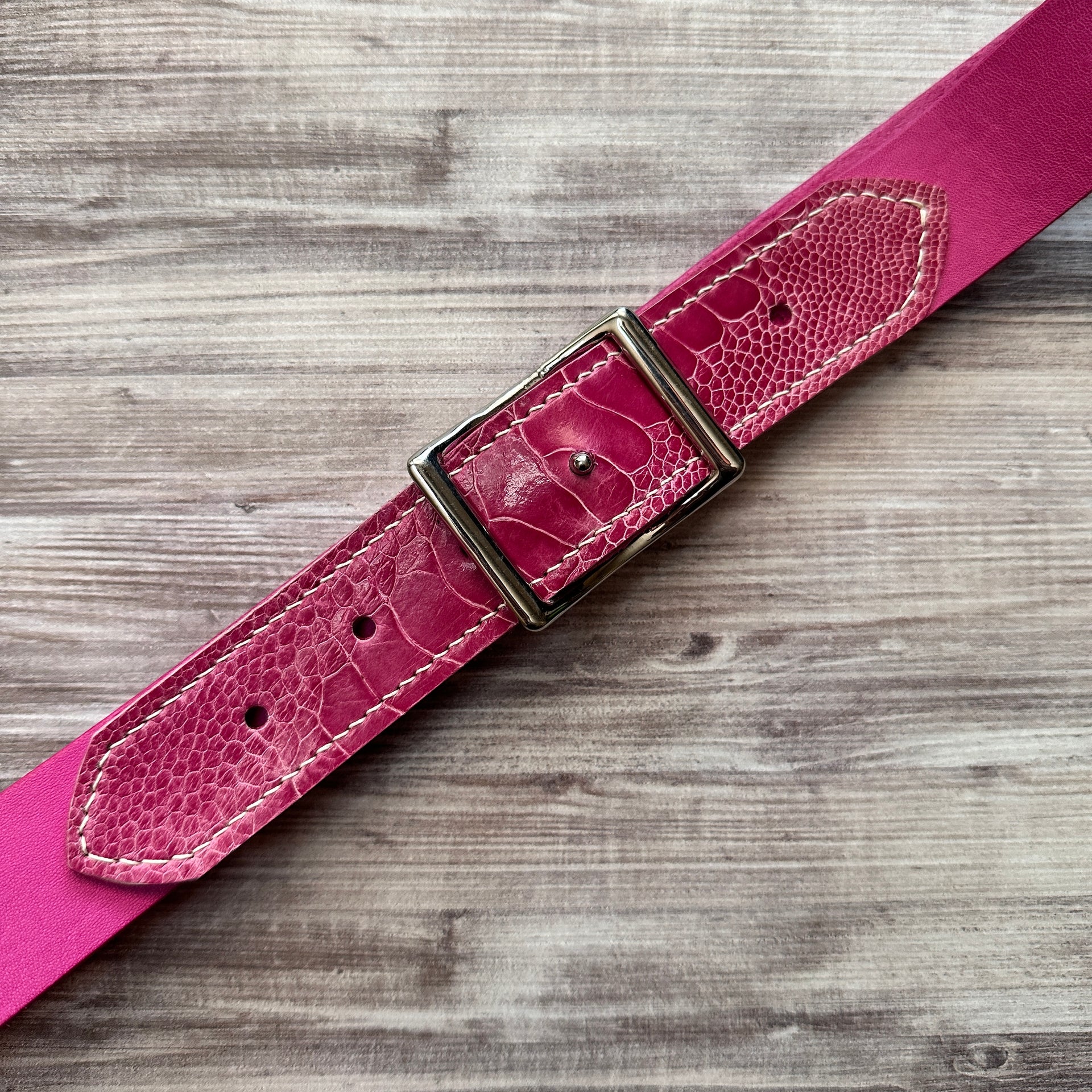 Pink Ostrich Belt Strap